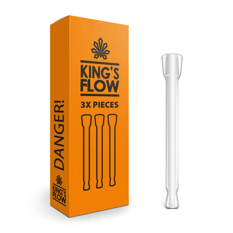 King's Flow Glass Pipes Sans Filtre 3 Pcs