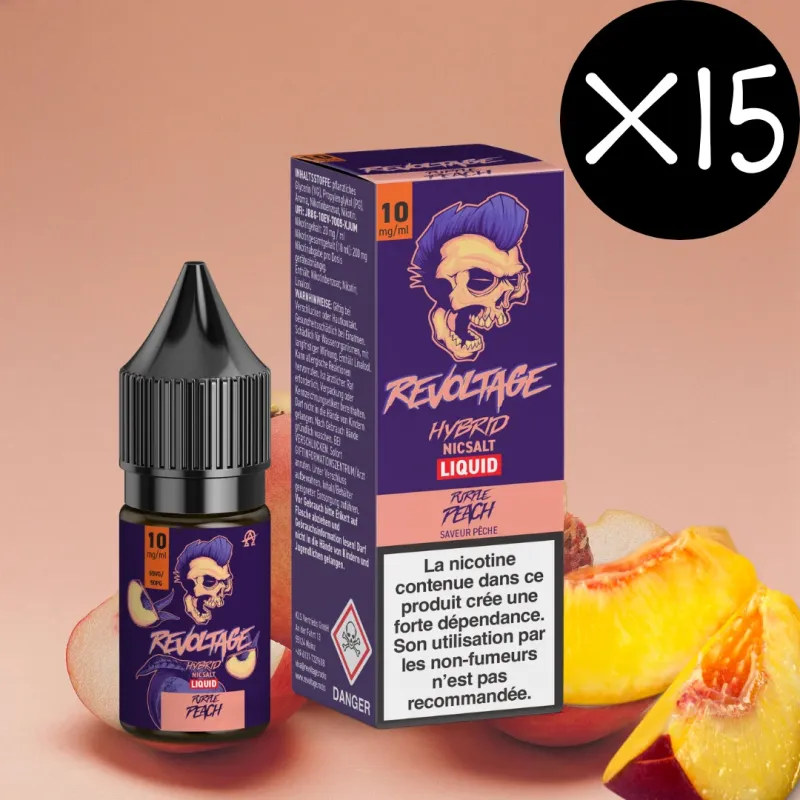 Pack x15 Revoltage - Eliquide 10ml - Pêche