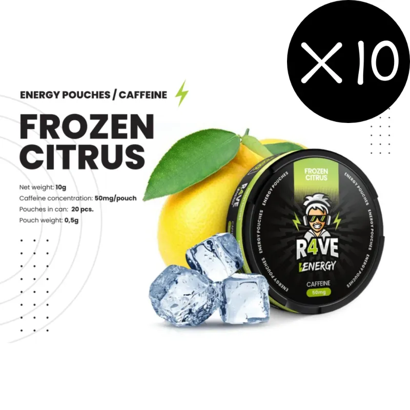 Pack x10 Caffeine Pouches - 50mg - Citron Givré