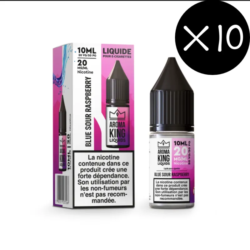 Pack x10 Eliquide 10ml - 20mg - Framboises Myrtille Bonbon Amer