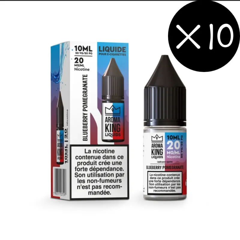 Pack x10 Eliquide 10ml - 20mg - Myrtille Grenade