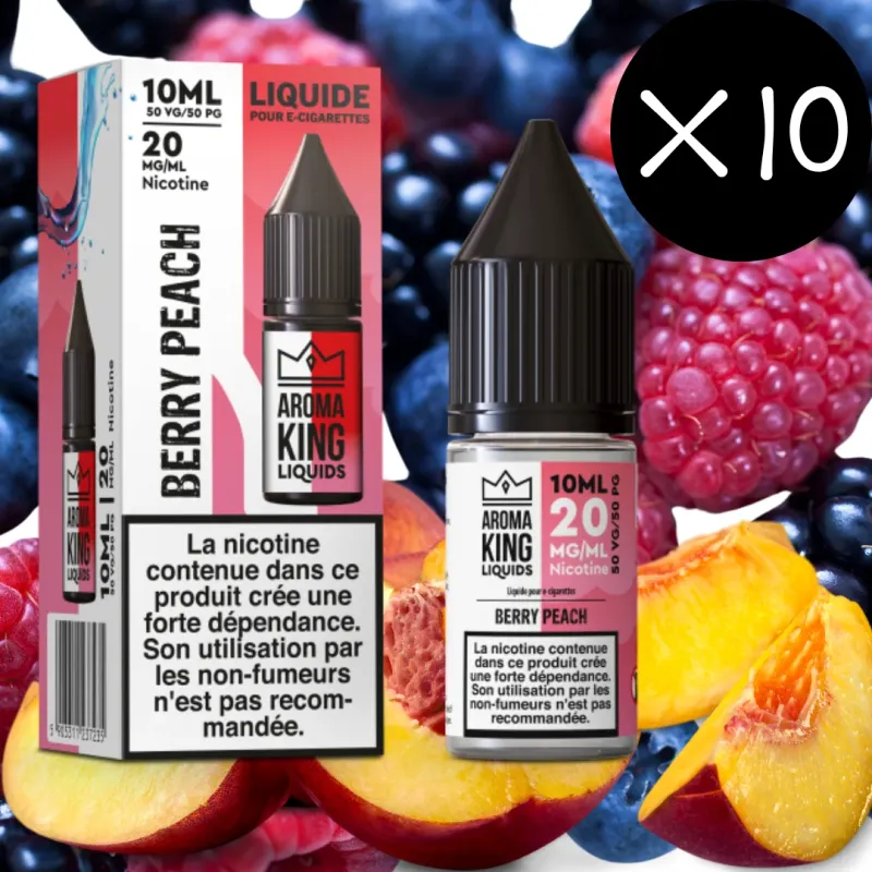 Pack x10 Eliquide 10ml - 20mg - Baies & Pêche